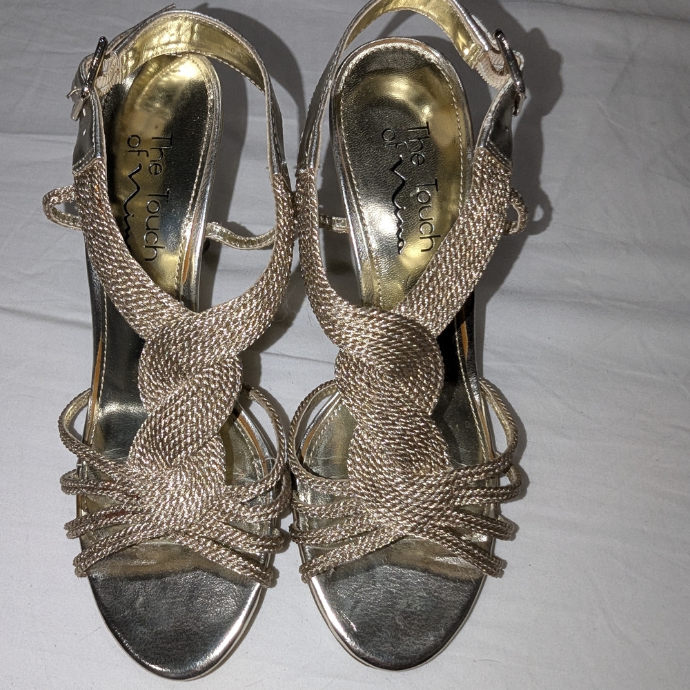 Touch of Nina Metallic Strappy Heels